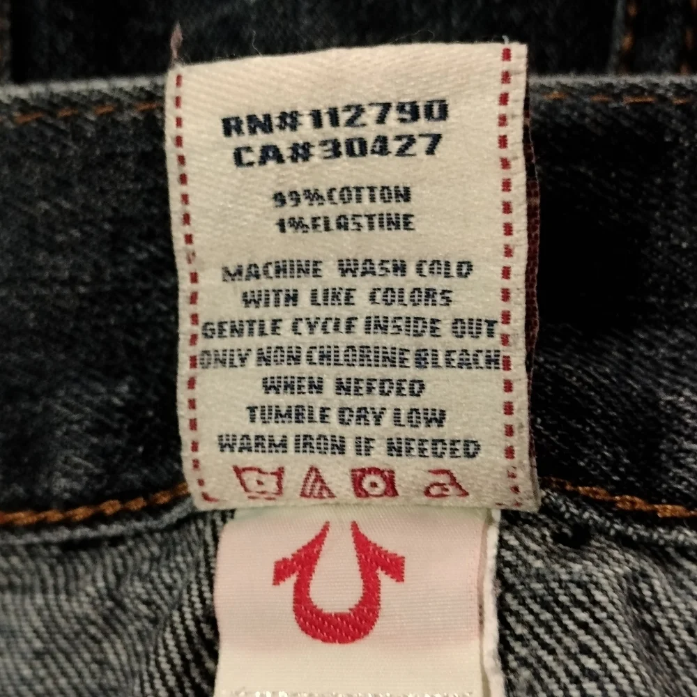 True Religion Johnny Super T Row Seat Dark Wash Jeans Men's Size 40 Vintage